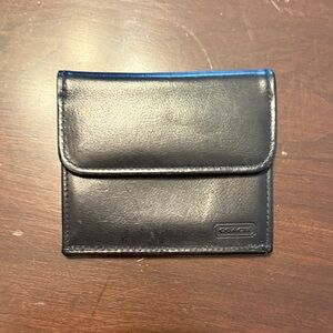 Vintage Coach Black Leather Key & Card Holder
